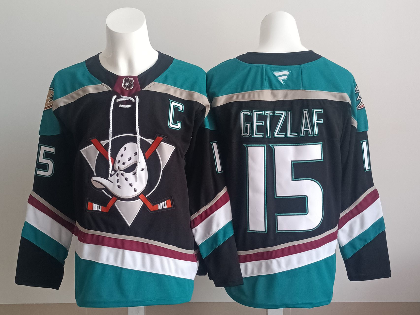 Men Anaheim Ducks #15 Getzlaf Black Throwback 2025 NHL Jersey style 001
